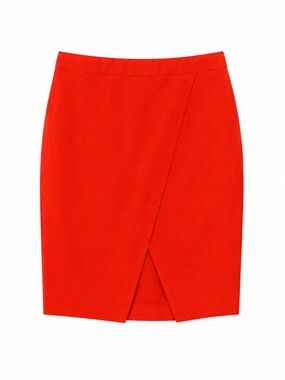 ASOS Women's Red/Orange Wrap-Front Pencil Skirt